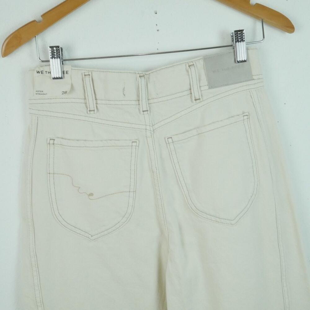 We The Free Aster Straight Jeans White Size 28 NWT High Rise Relaxed Rigid Denim - Picture 10 of 12